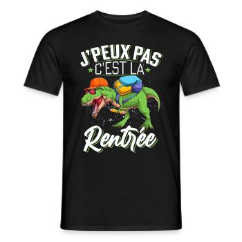 J'Peux Pas C'est La Rentrée Scolaire Cadeau - T-shirt homme - noir - Devant - AI Model Male 178 light (178cm)