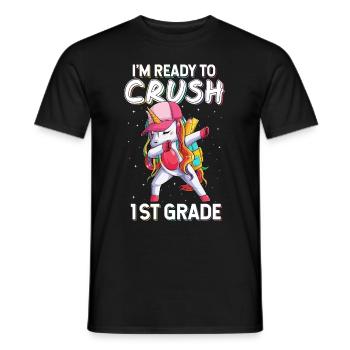 Ich bin bereit, das Einhorn der 1. Klasse zu zerquetschen - Männer T-Shirt - Schwarz - Vorne - AI Model Male 178 light (178cm)