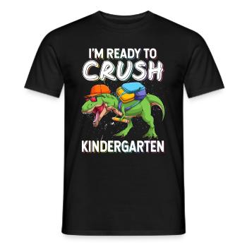 Ich bin bereit, Kindergarten Dinosaurier zurück zu zerquetschen - Männer T-Shirt - Schwarz - Vorne - AI Model Male 178 light (178cm)