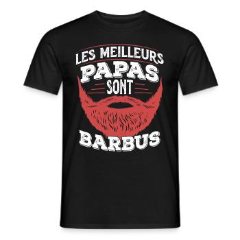 Les Meilleurs Papa Sont Barbus Cadeau Barbe Humour - T-shirt homme - noir - Devant - AI Model Male 178 light (178cm)