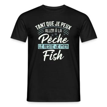 Pêche Humour Le Reste Je M'en Fish Cadeau Pêcheur - T-shirt homme - noir - Devant - AI Model Male 178 light (178cm)