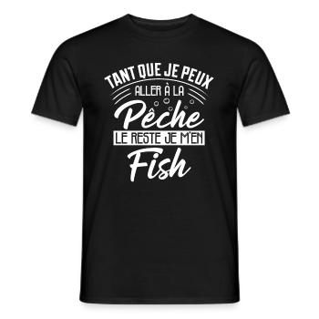 Pêche Humour Le Reste Je M'en Fish Cadeau Pêcheur - T-shirt homme - noir - Devant - AI Model Male 178 light (178cm)