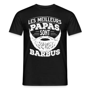 Les Meilleurs Papa Sont Barbus Cadeau Barbe Humour - T-shirt homme - noir - Devant - AI Model Male 178 light (178cm)