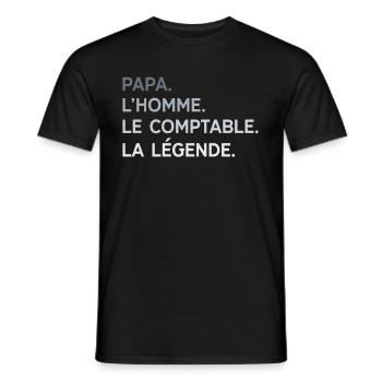 Papa Comptable L'Homme La Légende Cadeau Humour - T-shirt homme - noir - Devant - AI Model Male 178 light (178cm)