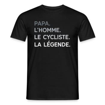 Papa Cycliste L'Homme La Légende Cadeau Vélo - T-shirt homme - noir - Devant - AI Model Male 178 light (178cm)