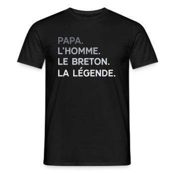 Papa Breton L'Homme La Légende Cadeau Breizh - T-shirt homme - noir - Devant - AI Model Male 178 light (178cm)