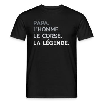 Papa Corse L'Homme La Légende Cadeau Humour - T-shirt homme - noir - Devant - AI Model Male 178 light (178cm)