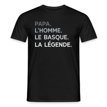 Papa Basque L'Homme La Légende Cadeau Pays Basque - T-shirt homme - noir - Devant - AI Model Male 178 light (178cm)