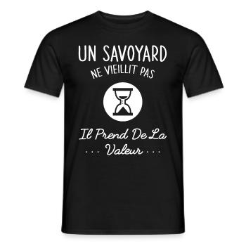 Un Savoyard Ne Vieillit Pas Humour Cadeau Savoie - T-shirt homme - noir - Devant - AI Model Male 178 light (178cm)