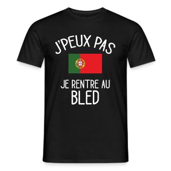 J'Peux Pas Portugal Humour Idée Cadeau Portugais - T-shirt homme - noir - Devant - AI Model Male 178 light (178cm)