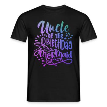 Uncle Of The Birthday Mermaid Matching Family - T-shirt homme - noir - Devant - AI Model Male 178 light (178cm)