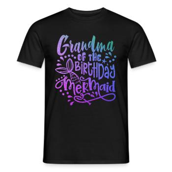 Grandma Of The Birthday Mermaid Matching Family - T-shirt homme - noir - Devant - AI Model Male 178 light (178cm)
