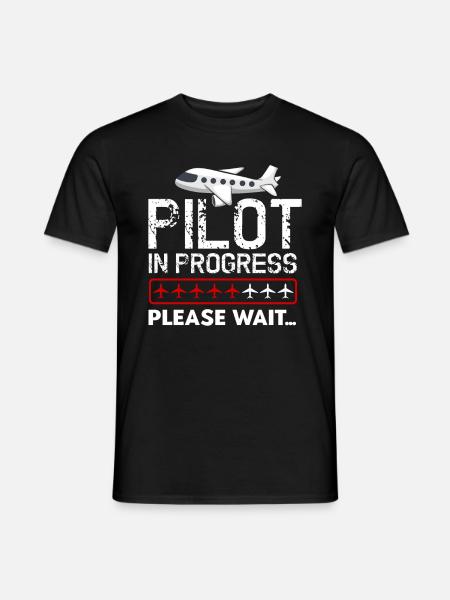 Future Pilot In Progress Lustige Kinder Flugzeug Liebhaber - Männer T-Shirt - Schwarz
