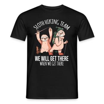Sloth Hiking Team Shirt We Will Get There - Men's T-Shirt - black - Front - AI Model Male 178 light (178cm)