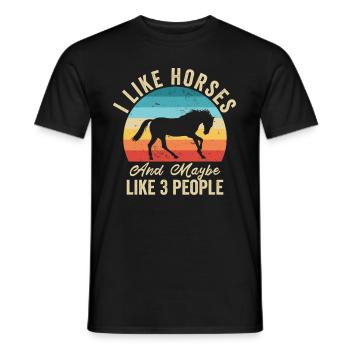 I love Horses Humor Farmer Gift - Men's T-Shirt - black - Front - AI Model Male 178 light (178cm)