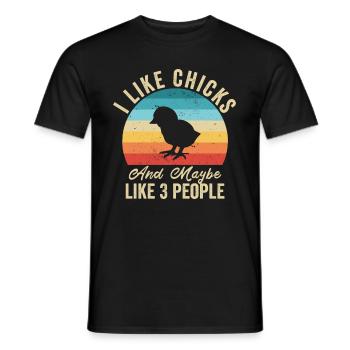 I like Les Poussins Humor Farmer Gift - Men's T-Shirt - black - Front - AI Model Male 178 light (178cm)