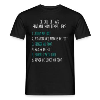 Foot Temps Libre Idée Cadeau Pour Footballeur - T-shirt homme - noir - Devant - AI Model Male 178 light (178cm)