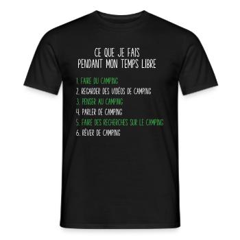 Camping Free time Gift idea for camper - Men's T-Shirt - black - Front - AI Model Male 178 light (178cm)