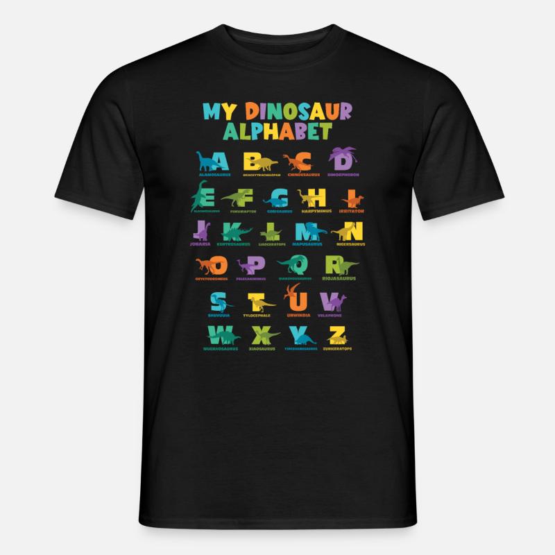 Dinosaurier Alphabet Learn Primer Geschenk - Männer T-Shirt - Schwarz