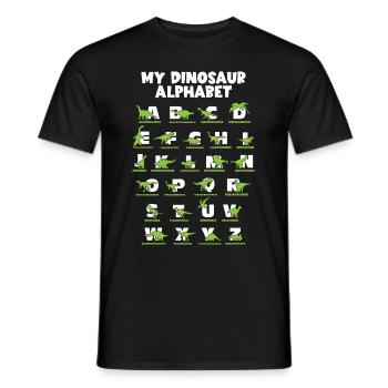 Dinosaurs Alphabet Learn Primer Gift - Men's T-Shirt - black - Front - AI Model Male 178 light (178cm)