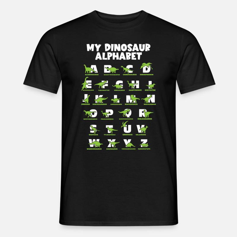 Dinosaurier Alphabet Learn Primer Geschenk - Männer T-Shirt - Schwarz