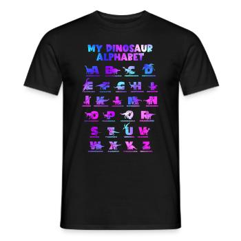 Dinosaurs Alphabet Learn Primer Gift - Men's T-Shirt - black - Front - AI Model Male 178 light (178cm)