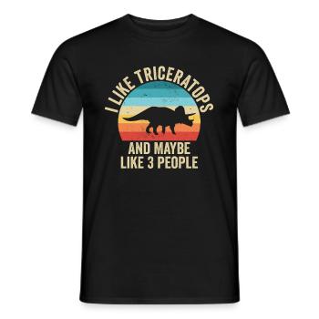 Ich mag Triceratops Geschenk Humor Dinosaurier - Männer T-Shirt - Schwarz - Vorne - AI Model Male 178 light (178cm)
