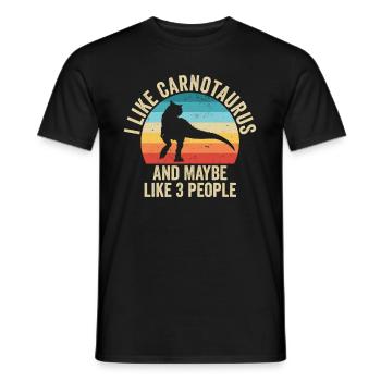 J'aime Les Carnotaure Cadeau Humour Dinosaure - T-shirt homme - noir - Devant - AI Model Male 178 light (178cm)