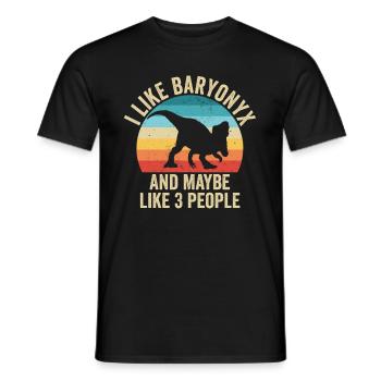 Ich mag The Baryonyx Gift Humor Dinosaurier - Männer T-Shirt - Schwarz - Vorne - AI Model Male 178 light (178cm)