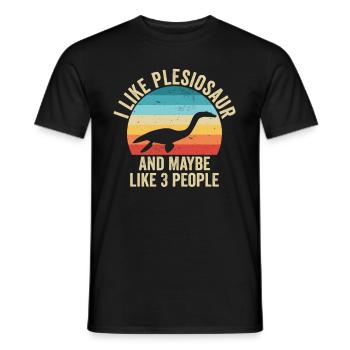 Ich mag The Plesiosaur Gift Humor Dinosaur - Männer T-Shirt - Schwarz - Vorne - AI Model Male 178 light (178cm)