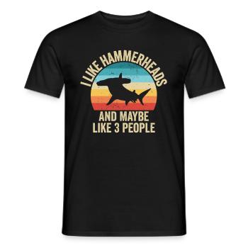 Ich liebe Hammerhead Sharks Gift Funny - Männer T-Shirt - Schwarz - Vorne - AI Model Male 178 light (178cm)