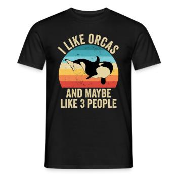 J'aime Les Orques Cadeau Drole Baleine Tueuse - T-shirt homme - noir - Devant - AI Model Male 178 light (178cm)