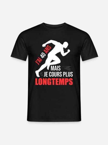 Running Cadeau Anniversaire 40 Ans Humour Coureur - T-shirt homme - noir