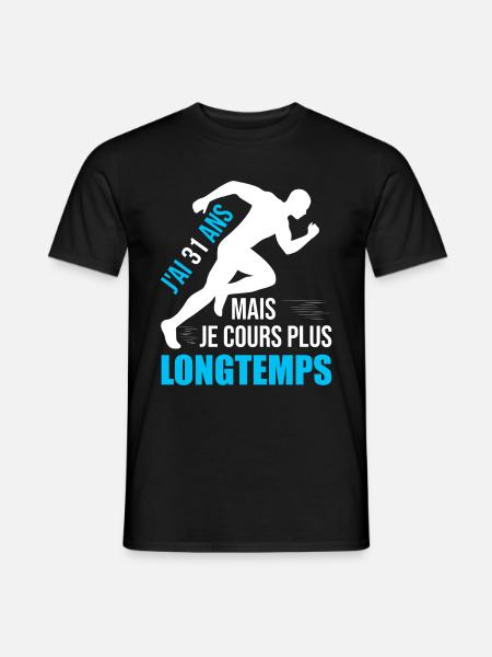 Running Cadeau Anniversaire 31 Ans Humour Coureur - T-shirt homme - noir