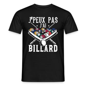 J'Peux Pas J'ai Billard Cadeau Humour - T-shirt homme - noir - Devant - AI Model Male 178 light (178cm)