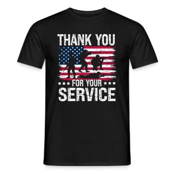 Soutien Aux Ancien Soldats États Unis Patriot - T-shirt homme - noir - Devant - AI Model Male 178 light (178cm)