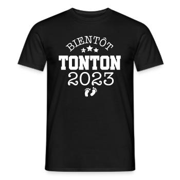 Bientôt Tonton 2023 Cadeau Annonce Grossesse - T-shirt homme - noir - Devant - AI Model Male 178 light (178cm)