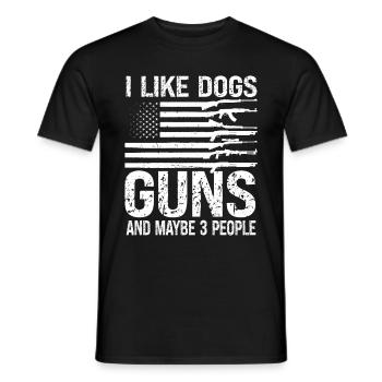 J'aime Les Chiens Et Les Armes - T-shirt homme - noir - Devant - AI Model Male 178 light (178cm)