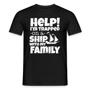 Boat Family Cruise Humor - Men's T-Shirt - black - Front - AI Model Male 178 light (178cm)