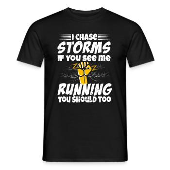 Storm Chasman Tornado Humor Gift - Men's T-Shirt - black - Front - AI Model Male 178 light (178cm)