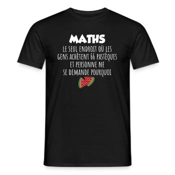 Maths Man Humor Gift Teacher Mathematics - Men's T-Shirt - black - Front - AI Model Male 178 light (178cm)