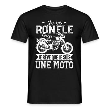 Je Ne Ronfle Pas Je Suis Une Moto Homme Humour - T-shirt homme - noir - Devant - AI Model Male 178 light (178cm)