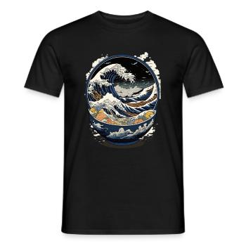 Ramen Hokusai Japanische Kunst Kanagawa Humor - Männer T-Shirt - Schwarz - Vorne - AI Model Male 178 light (178cm)