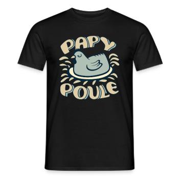 Papy Poule Humour Cadeau Fête Des Grands Pères - T-shirt homme - noir - Devant - AI Model Male 178 light (178cm)