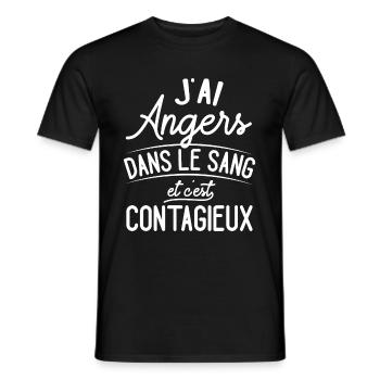 Angers Dans Le Sang Cadeau Angevins - T-shirt homme - noir - Devant - AI Model Male 178 light (178cm)