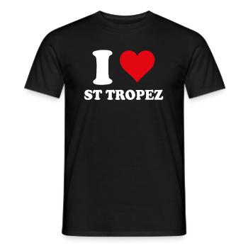 Ich liebe Saint Tropez Geschenke-Tourismus - Männer T-Shirt - Schwarz - Vorne - AI Model Male 178 light (178cm)