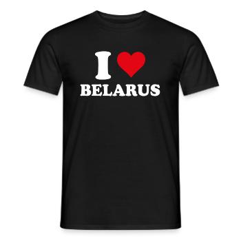I Love Biélorussie Coeur Cadeau Biélorusse - T-shirt homme - noir - Devant - AI Model Male 178 light (178cm)