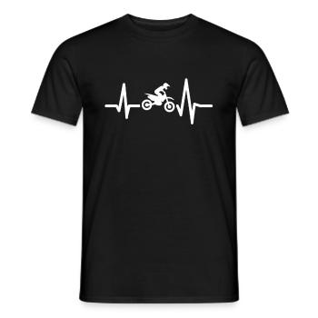 Motocross Herzfrequenz Geschenk - Männer T-Shirt - Schwarz - Vorne - AI Model Male 178 light (178cm)