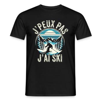 J'peux Pas J'ai Ski Cadeau Skieur Sports d'Hiver - T-shirt homme - noir - Devant - AI Model Male 178 light (178cm)