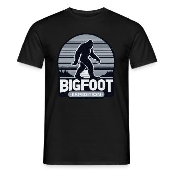 Bigfoot Expedition Hiking | Sasquatch Hunter - Men's T-Shirt - black - Front - AI Model Male 178 light (178cm)